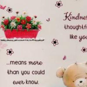Grazie Card Femminile Carino Sentimentale Sentito Versetto Parole