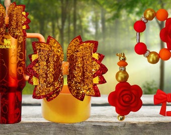 Bundle of Stanley accessories bows, boots, straw charms and cup charms
