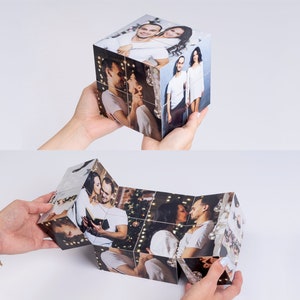Photo Cube - Magic Anniversary Gifts for Boyfriend, Boyfriend Birthday Gift, Handmade Gift, Gifts for Him, Gifts for Her,  Corporate Gifts