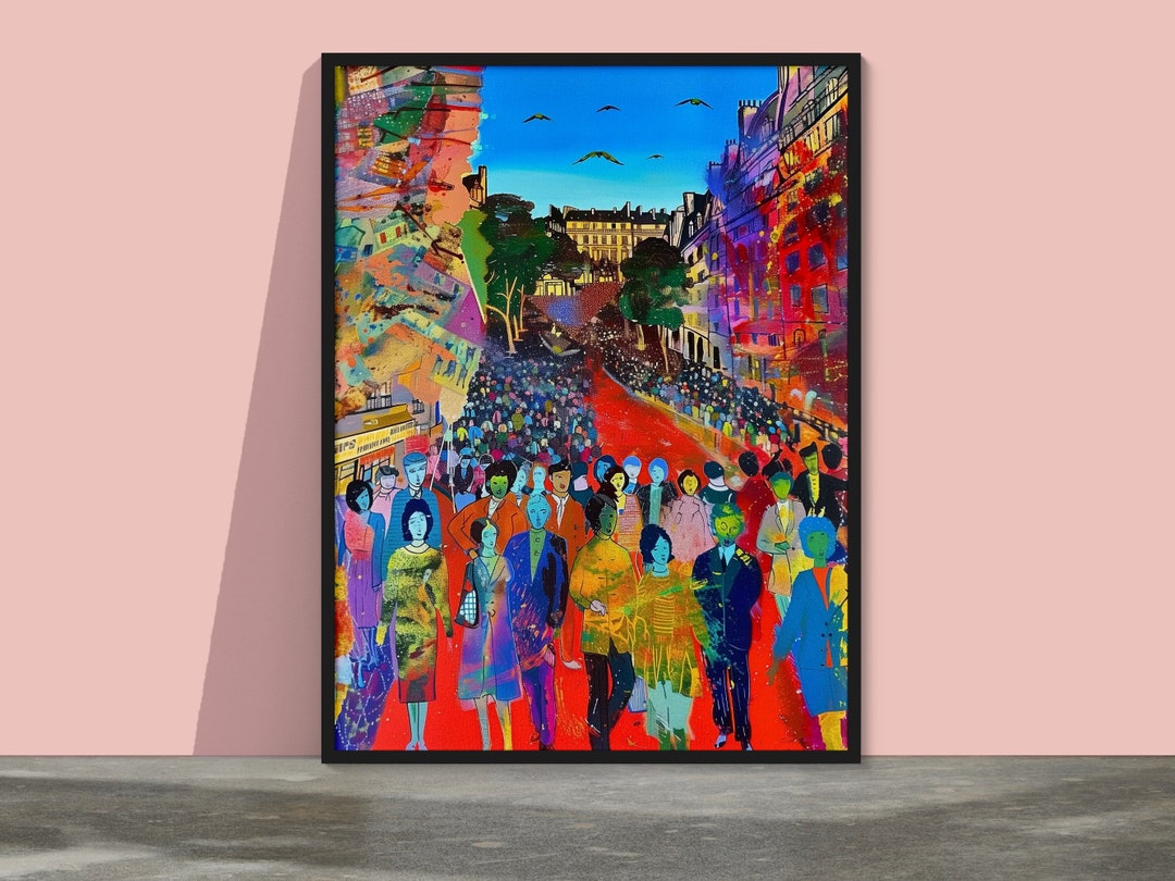 Expressionist Paris Street Scene Art Print: Modern Urban Wall Decor - Etsy