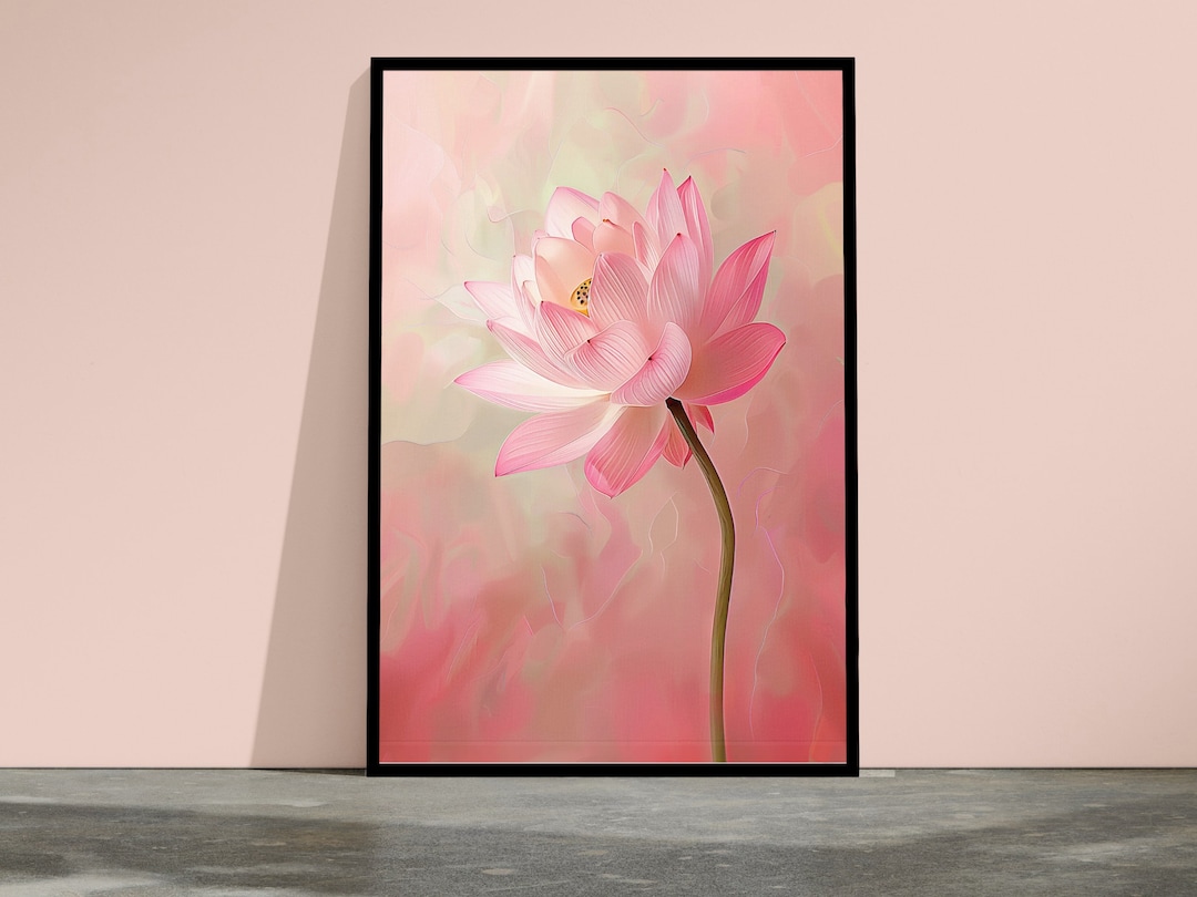 Pink Lotus Flower Art Print: Impressionist Floral Wall Decor (unframed ...