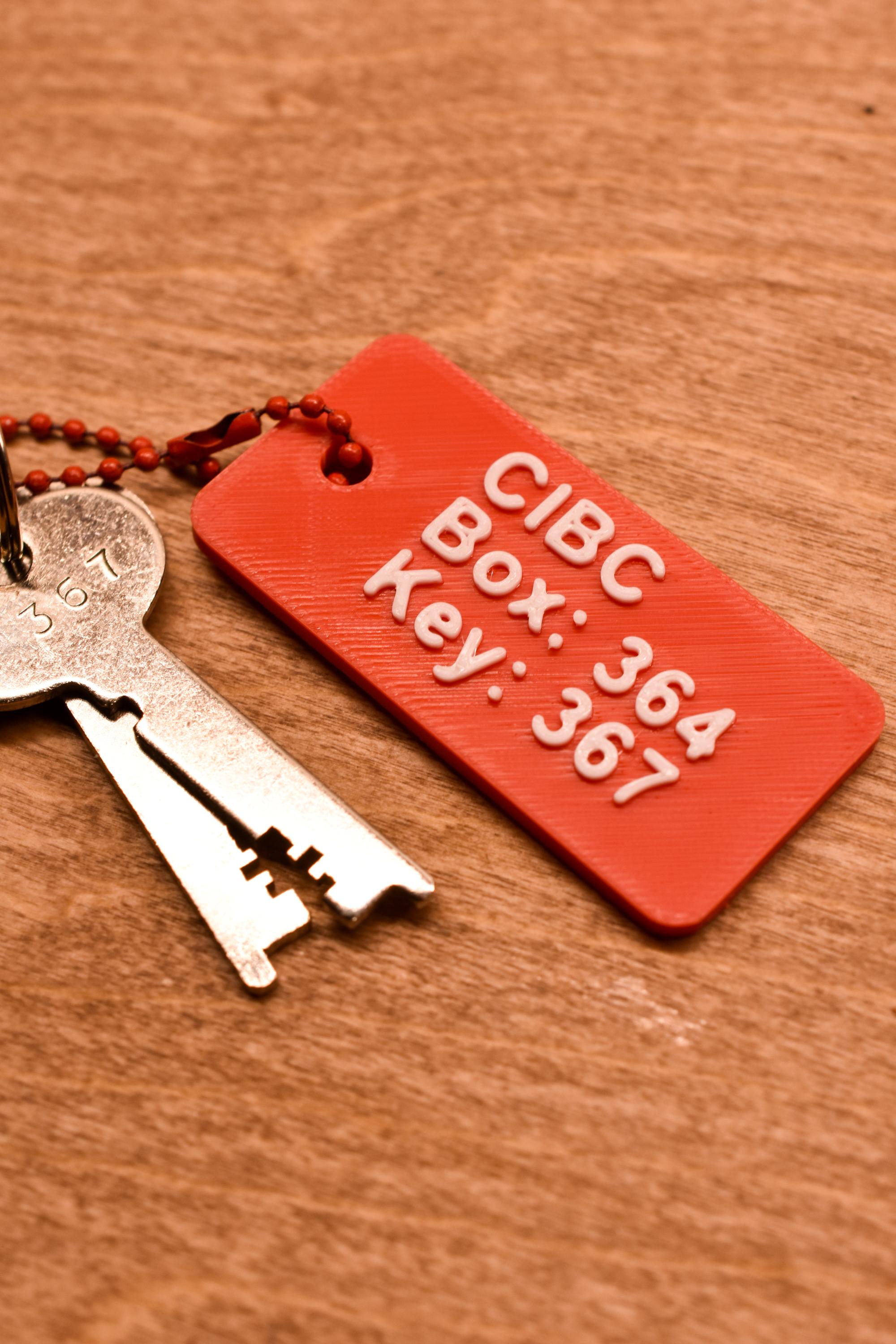 Custom 3D Printed Bank Locker Keychain | Personalized Safety Deposit ...