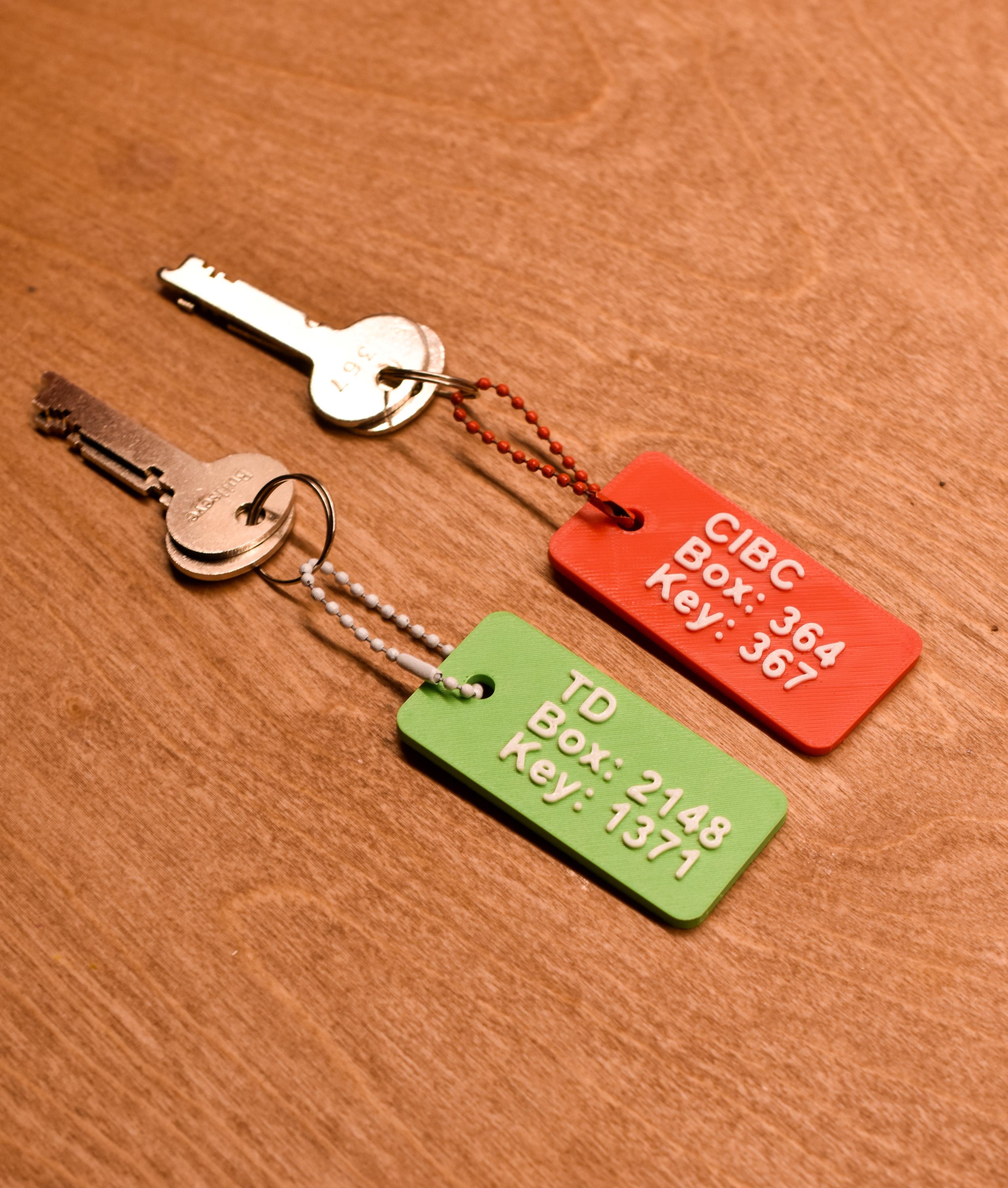 Custom 3D Printed Bank Locker Keychain | Personalized Safety Deposit ...