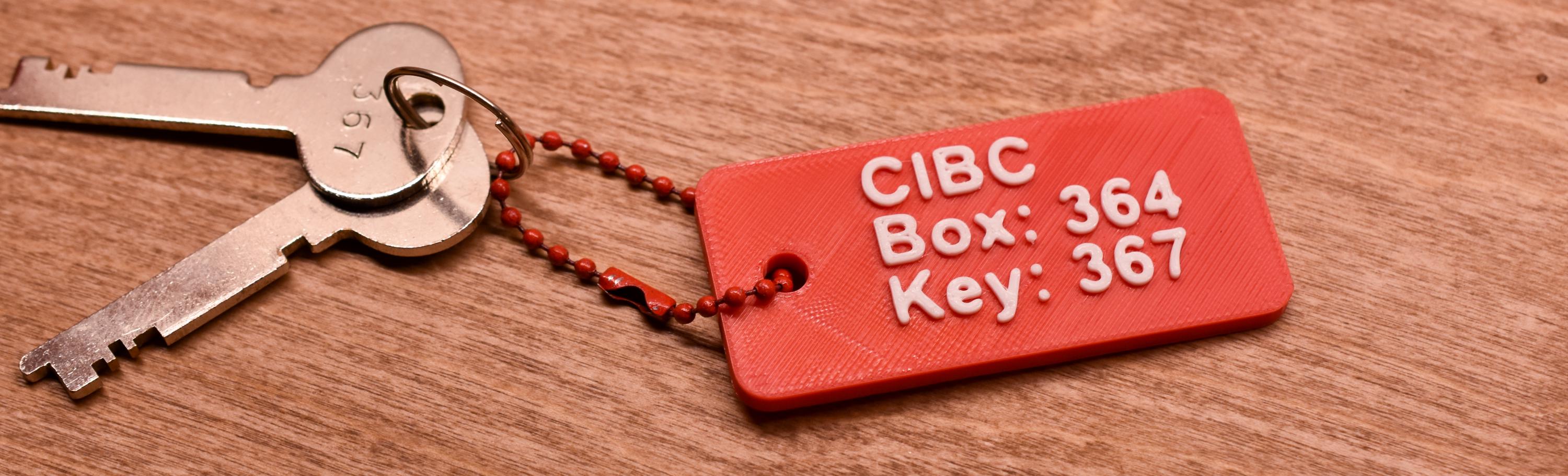 Custom 3D Printed Bank Locker Keychain | Personalized Safety Deposit ...