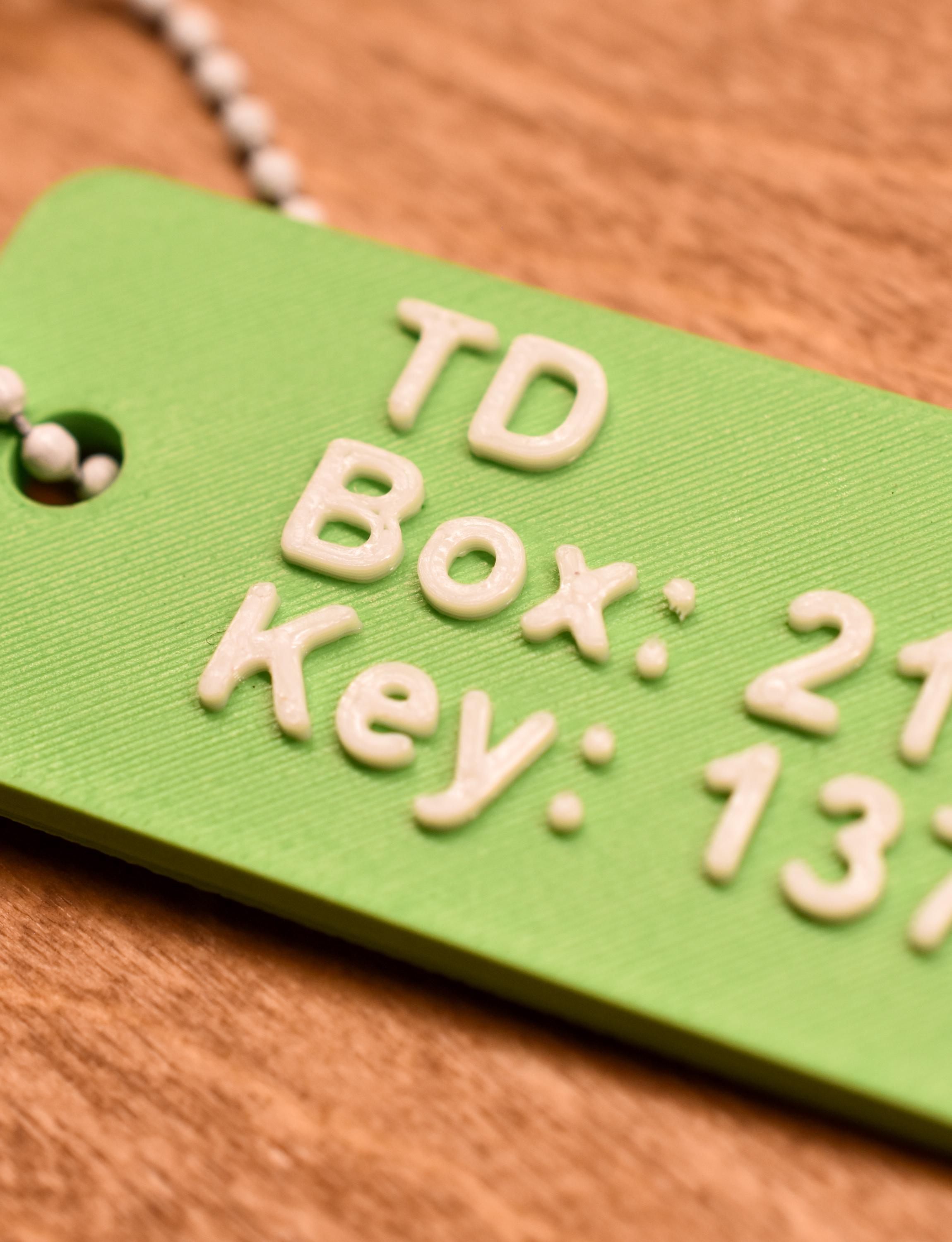 Custom 3D Printed Bank Locker Keychain | Personalized Safety Deposit ...