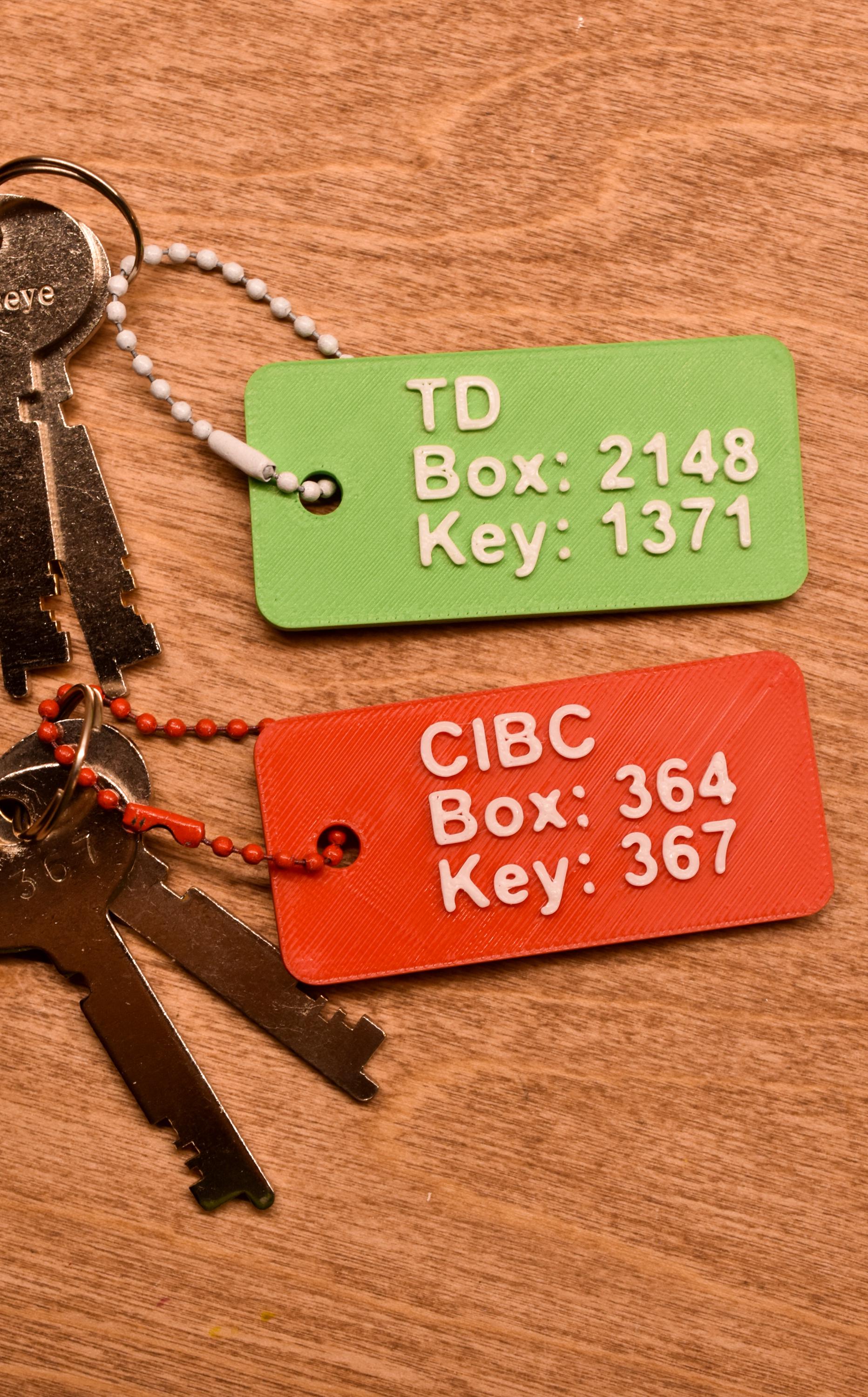 Custom 3D Printed Bank Locker Keychain | Personalized Safety Deposit ...