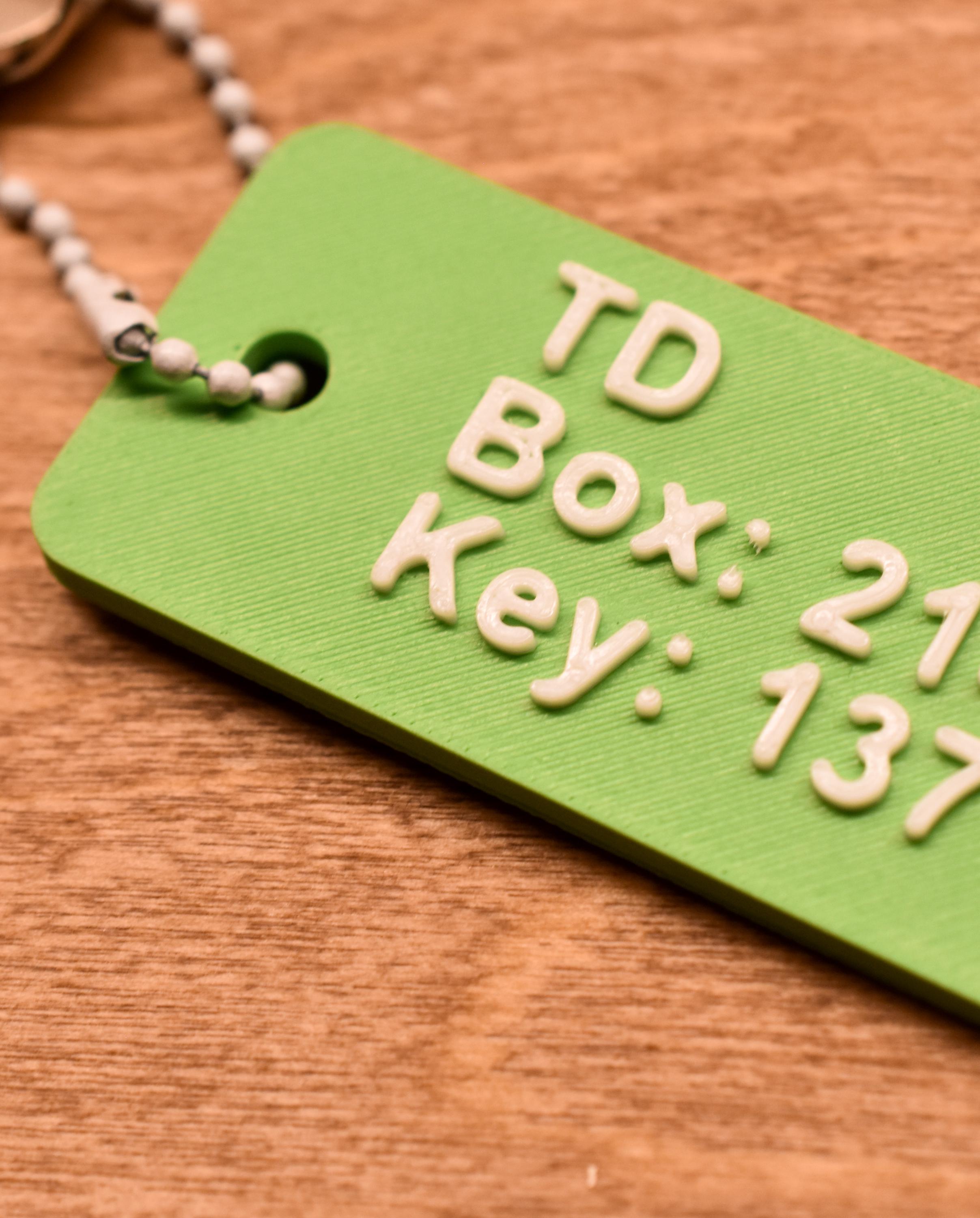 Custom 3D Printed Bank Locker Keychain | Personalized Safety Deposit ...