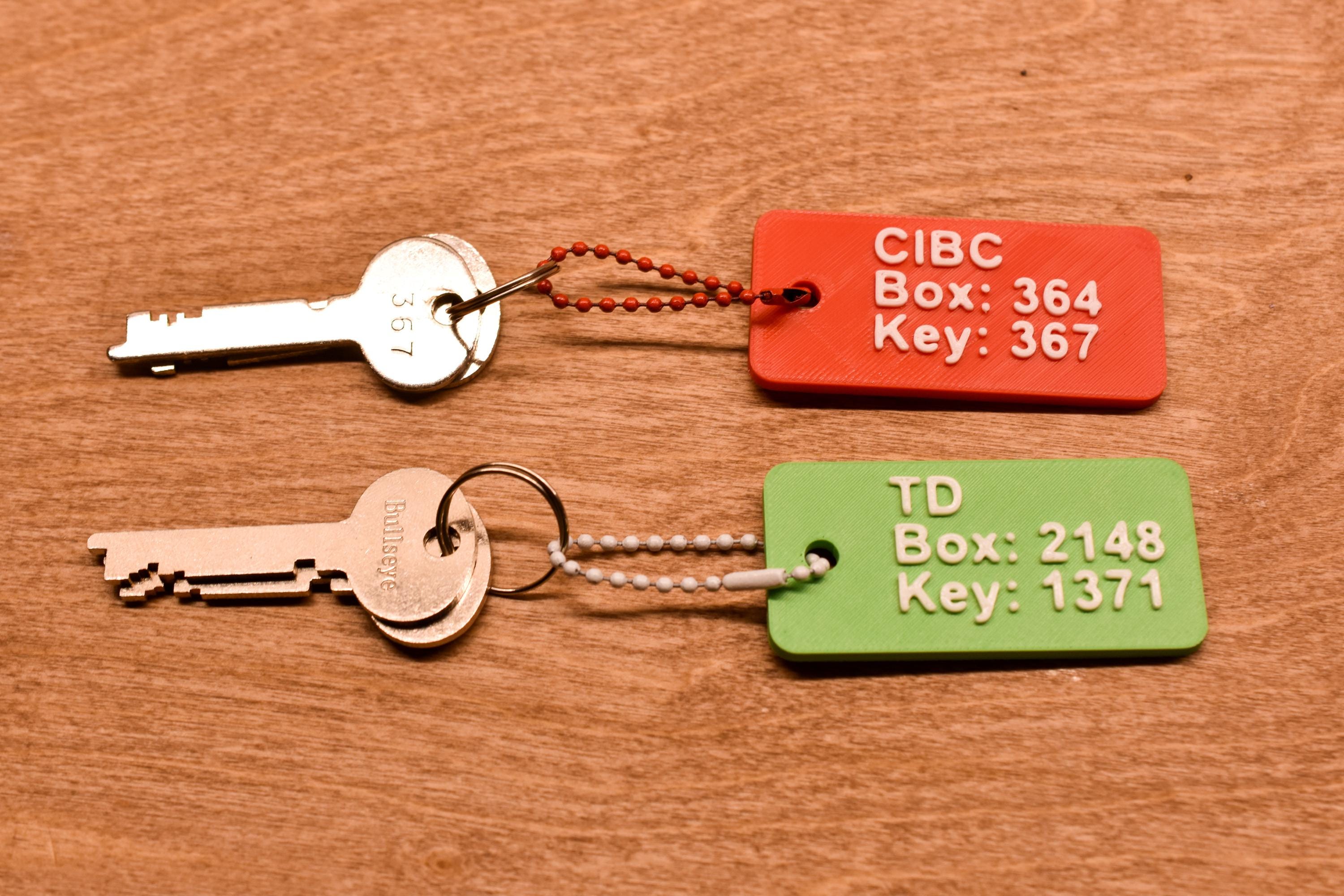 Custom 3D Printed Bank Locker Keychain | Personalized Safety Deposit ...