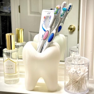 3D Printed Tooth-brush Holder Tooth Planter Office Desk Planter  Succulent Cactus Planter Dentist Gift  Pen Pencil Holder, 3D Printed Pot