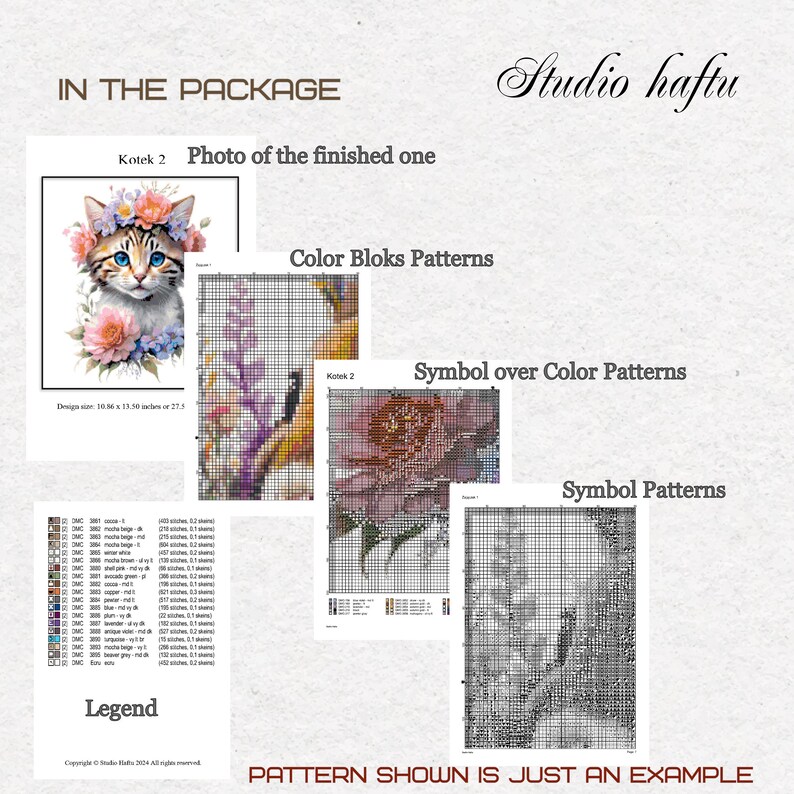 Easter Cross Stitch Pattern 4. Watercolor Easter. Printable DMC Chart ...