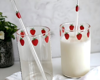 Nana Osaki Anime Strawberry Glass avec paille - Cadeau parfait pour les fans de Nana