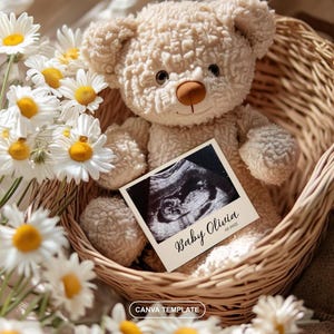 Pregnancy Announcement Template | Editable Canva Design | Instant Download | Social Media Baby Reveal Template