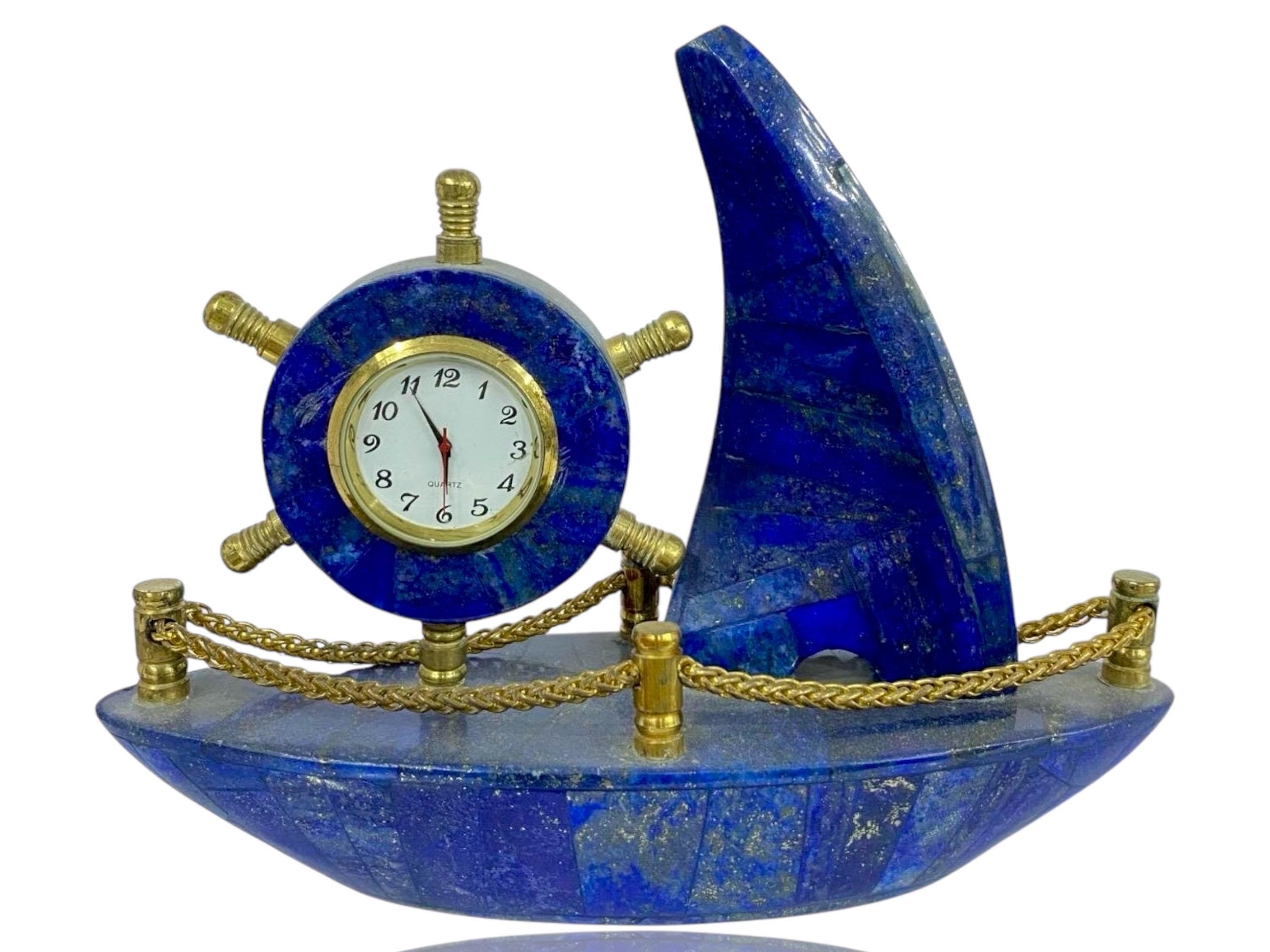 Orologio Sailbot in pietra di lapislazzuli fatto a mano