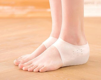 Semelle intérieure cachée pour augmenter la hauteur - Semelles intérieures pour augmenter la hauteur de levage - Chaussettes en silicone - Coussinets de levage réglables - Coussinets de levage invisibles pour le talon