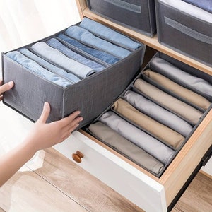 Wardrobe Clothes Organizer Drawer Dividers Jeans Compartment Storage Box Foldable Washable Closet Drawer Bedroom Separation Box for T-shirts zdjęcie 2