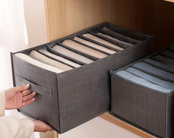 Guardaroba Organizzatore di vestiti Divisori per cassetti Scomparto per jeans Scatola di immagazzinaggio Pieghevole Lavabile Armadio Cassetto Camera da letto Scatola di separazione per magliette