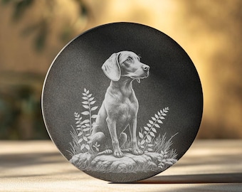 Dog Laser Engraving File for Slate Coasters, Rustic Decor PNG for Laser Machines, Digital Instant Download
