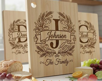 Monogram Svg Bundle, Custom Family Name Logo, Personalized A-Z Surname, Engraving File For Cutting Board