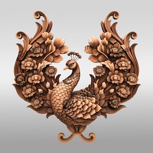 Peacock 3D Illusion Laser Engraving File, Perfect For Crafting Projects, Ideal For Home Decor, Unique Gift Idea #023