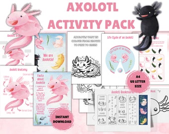 Axolotl Activities Pack. Axolotl Mini Study. Axolotl Printables. Axolotl Coloring Pages. Axolotl Life Cycle. Axolotl Printables