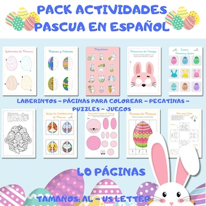 Easter Activity Pack for Kids in Spanish. Easter Printables for Kids. Lent Crafts. Easter Activities. Spanish Printables