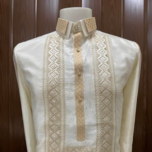 Double Collar Men&#39;s Modern Barong Tagalog