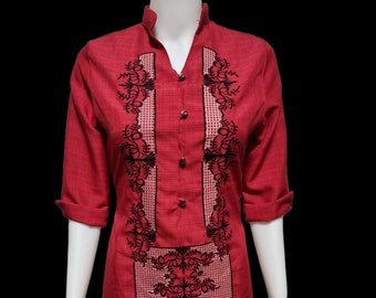 Women&#39;s Barong Dress Embroidery 3/4 Sleeve (5 colors)