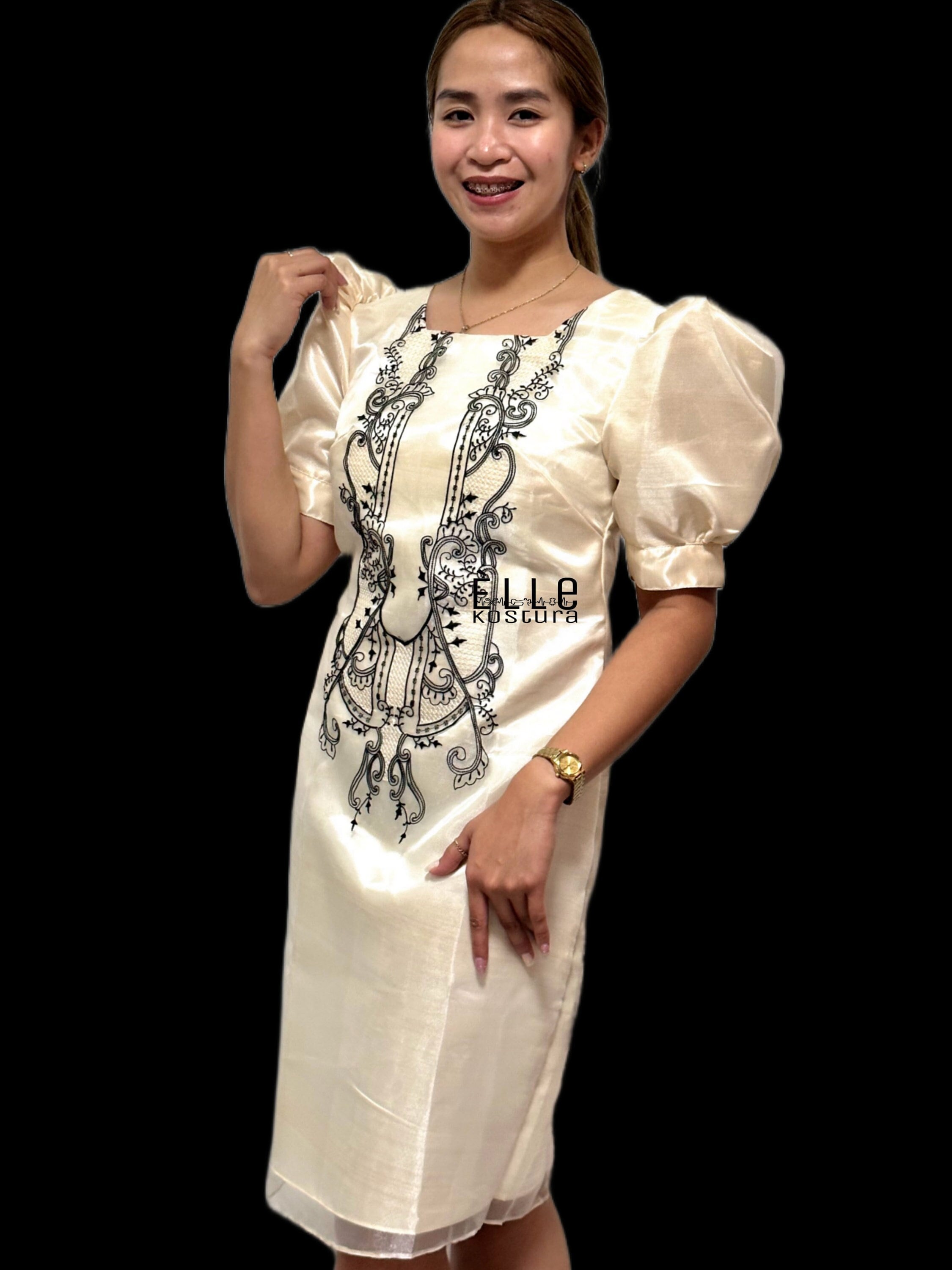 Modern Filipiniana Barong Dress Embroidery
