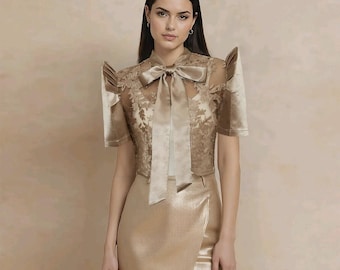 Lace Floral Filipiniana Formal Top/Bouse For Women