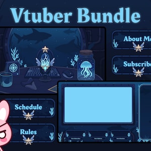 4K Animated Deep Sea Shark VTuber Stream Pack: Ocean Theme