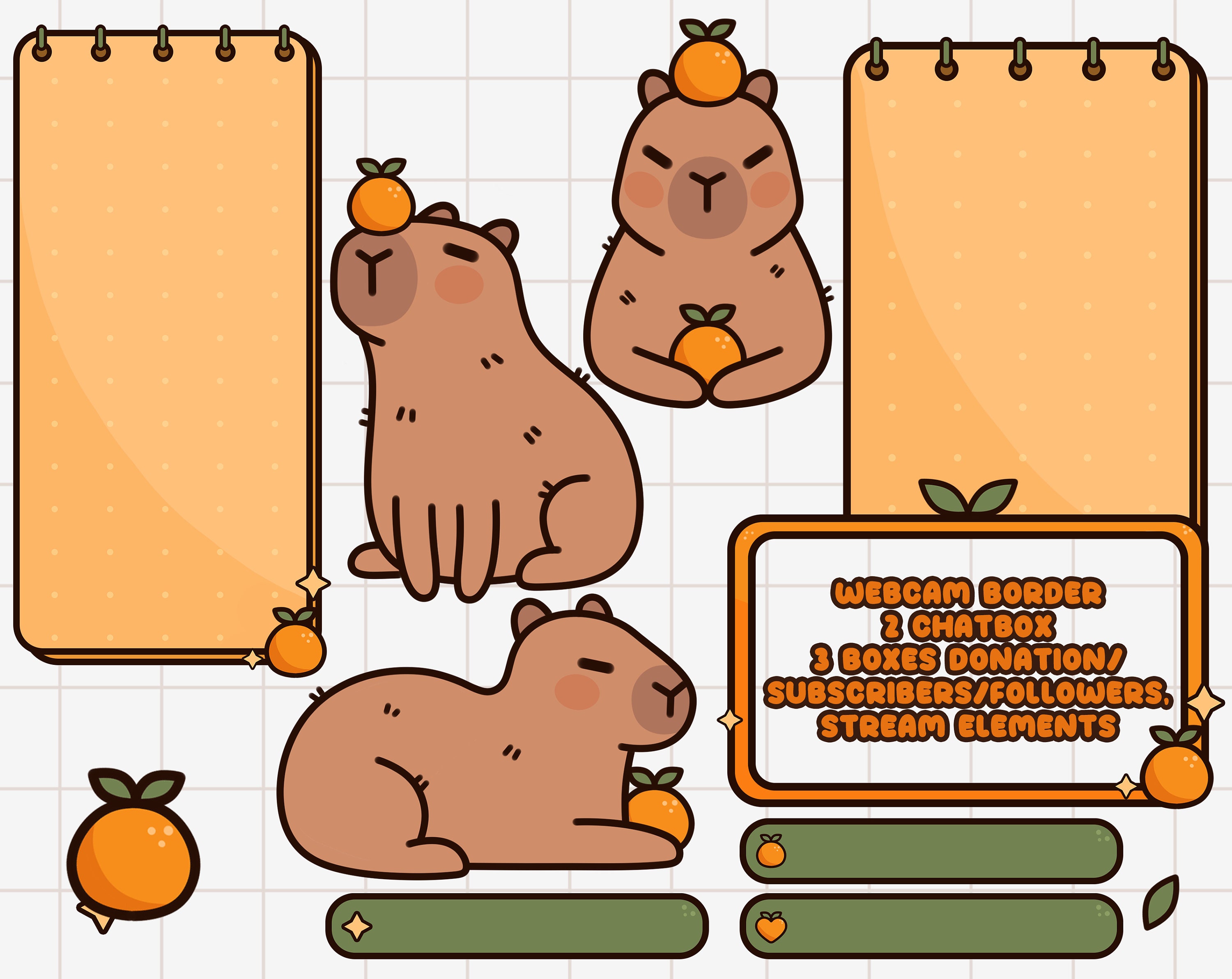 Animated 4K Capybara Stream Package | Warm Cozy Twitch Vtuber Overlay ...