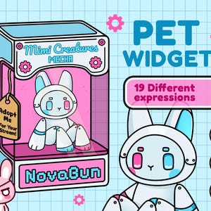 NovaBun Twitch Pet Widget: Mimi Creatures Mecha Stream Mascot (Digital Download)