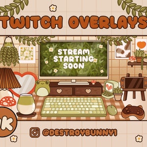 Frogcore Cottage Twitch Stream Paket: 4K animierte Bildschirme & Panels (Digitaler Download)