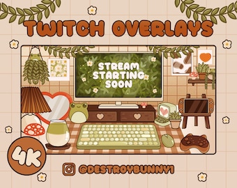 Frogcore Cottage Twitch Stream Paket: 4K animierte Bildschirme & Panels (Digitaler Download)