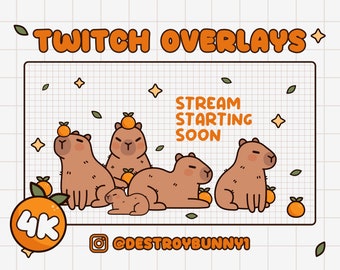 Animated 4K Capybara Stream Package | Warm Cozy Twitch VTuber Overlay | OBS YouTube