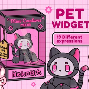 NekoBit | Twitch Haustier Widget | Mimi Creatures Mecha | Interaktives Stream-Maskottchen | StreamElements Benachrichtigungen + Chat-Kommandos | OBS Kompatibel