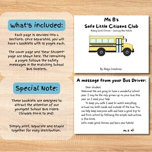 School Bus Safety Booklets for Grades Pre-k to 2nd, Ms B's Safe Little ...