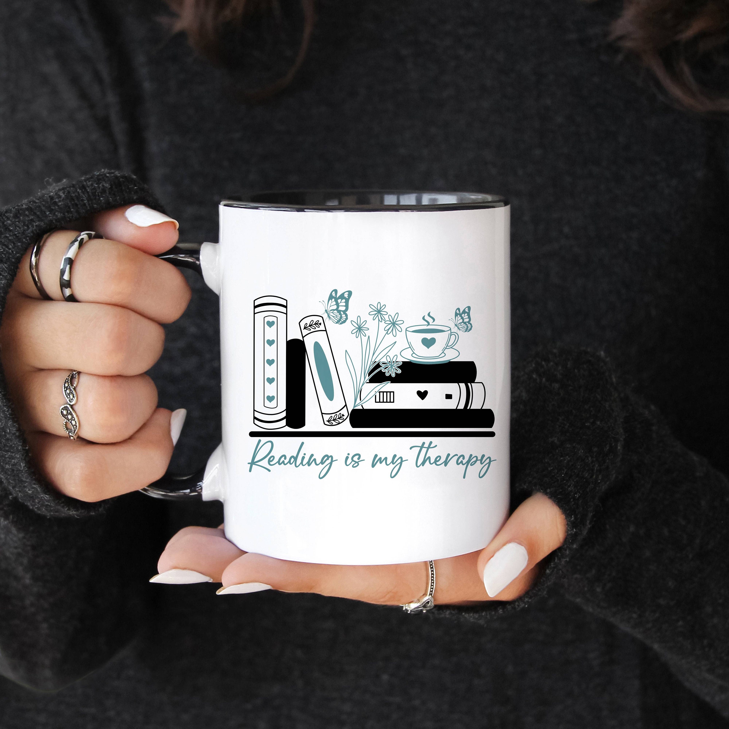 Reading is My Therapy Mug Bookworm Mug Bookish Coffee Mug Gift for Book ...