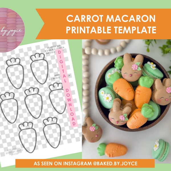 Printable Carrot Macaron Template