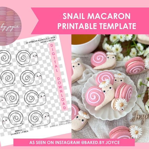 Printable Snail Macaron Template