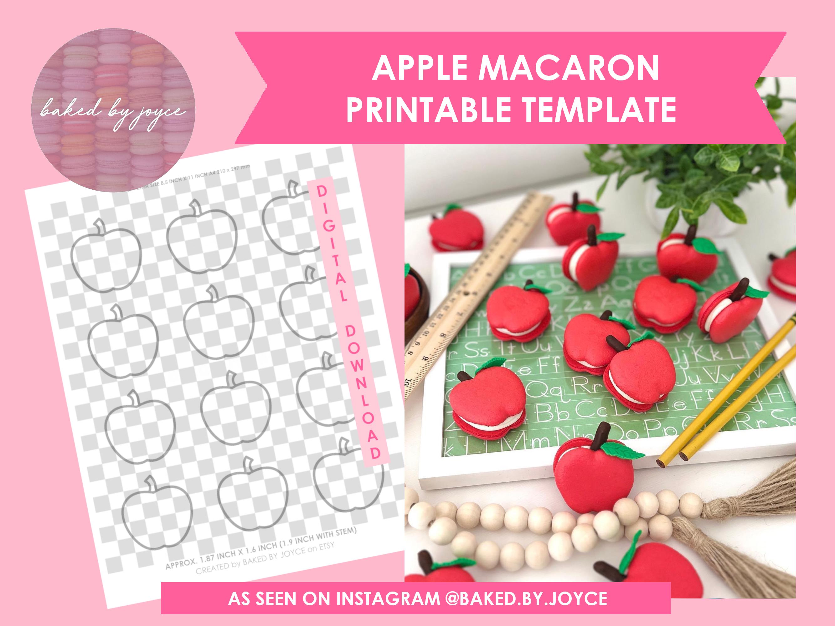 Printable Apple Macaron Template Etsy Printable Apple Macaron Template Etsy