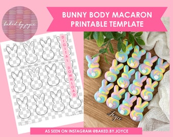 Printable Bunny Body Macaron Template
