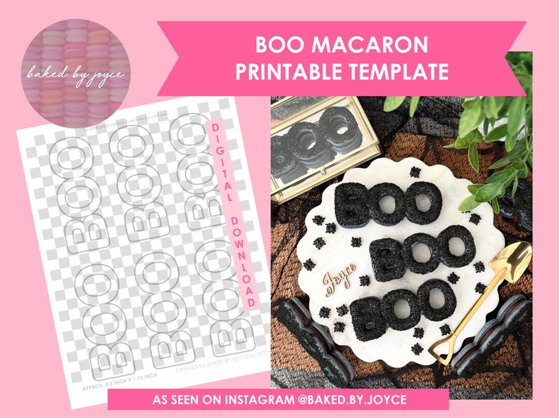 Boo Boo Shells Printable BOO Macaron Template - Etsy