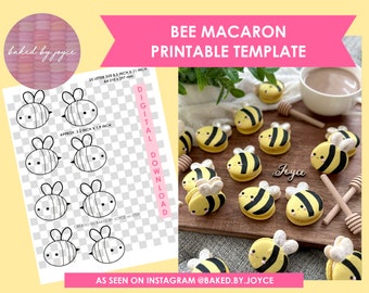 Printable Bee Macaron Template