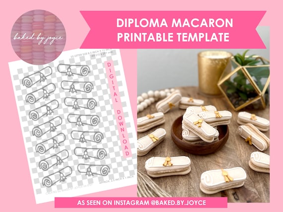 Printable Graduation Diploma Macaron Template