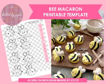 Printable Bee Macaron Template
