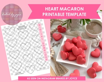 Printable Heart Macaron Template