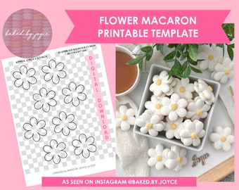 Printable Flower Macaron Template