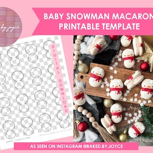 Printable Baby Snowman Macaron Template