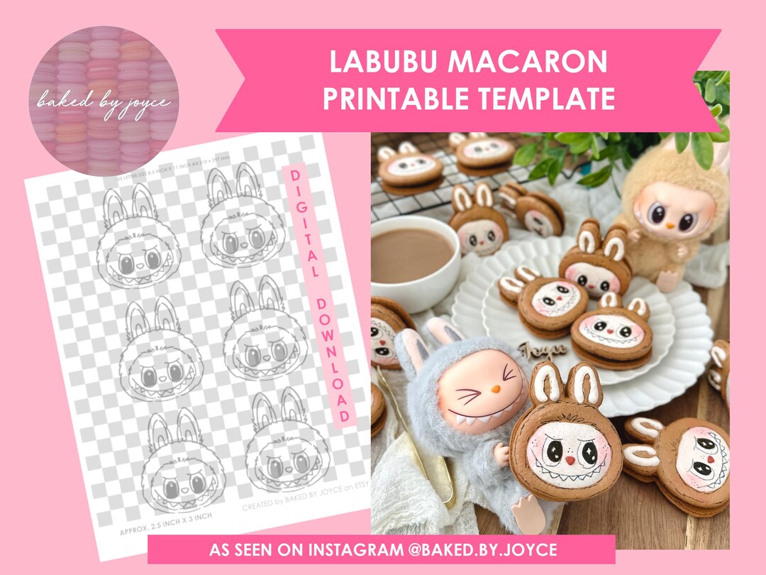 Printable Labubu Macaron Template - Etsy